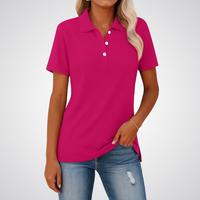 JONA™ - Elegant Polo Shirt - Dark Pink