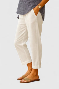 Belle | Comfortable Women Pants - Ivory White