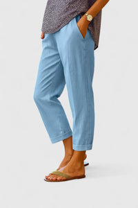 Belle | Comfortable Women Pants - Mist Blue