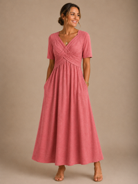 Angeli™ |  Elegant Midi Dress - Pink