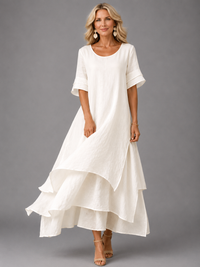 Liora | Flowing Grace Maxi Dress - White