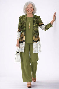 Margaret™ - 3-Piece Set - Olive Green