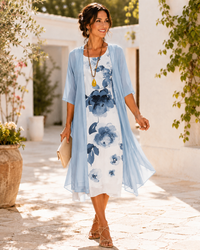 Sophia | Layered Dress Set - Blue