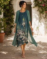 Sophia | Layered Dress Set - Green