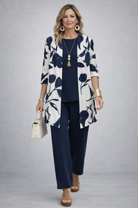 Margaret™ - 3-Piece Set - Blue & White
