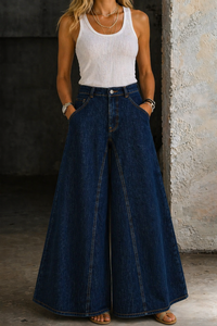 Ivy | High Waist Jeans - Sea Blue