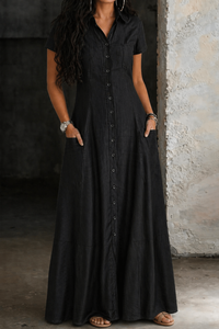 Hera | Long Denim Dress - Black