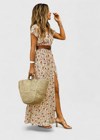 Lorraine | Stylish Women Boho Maxi Dress - Red