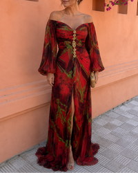 GREGORIA | FLORAL MAXI DRESS - Red