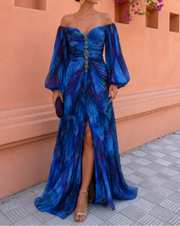 GREGORIA | FLORAL MAXI DRESS - Blue