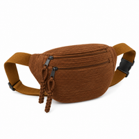 Petra | Stylish Corduroy Crossbody Bag - Cognac
