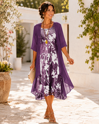 Olivia | Women Breezy Two Layer Dress - Purple