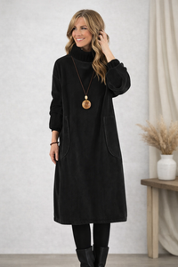 Jennie | Turtleneck Midi Dress - Black