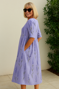 Eliza | Relaxed Midi Dress - Effortless Elegance, Everyday Comfort - Lavender