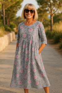 Eliza | Relaxed Midi Dress - Effortless Elegance, Everyday Comfort - Dusty Lilac