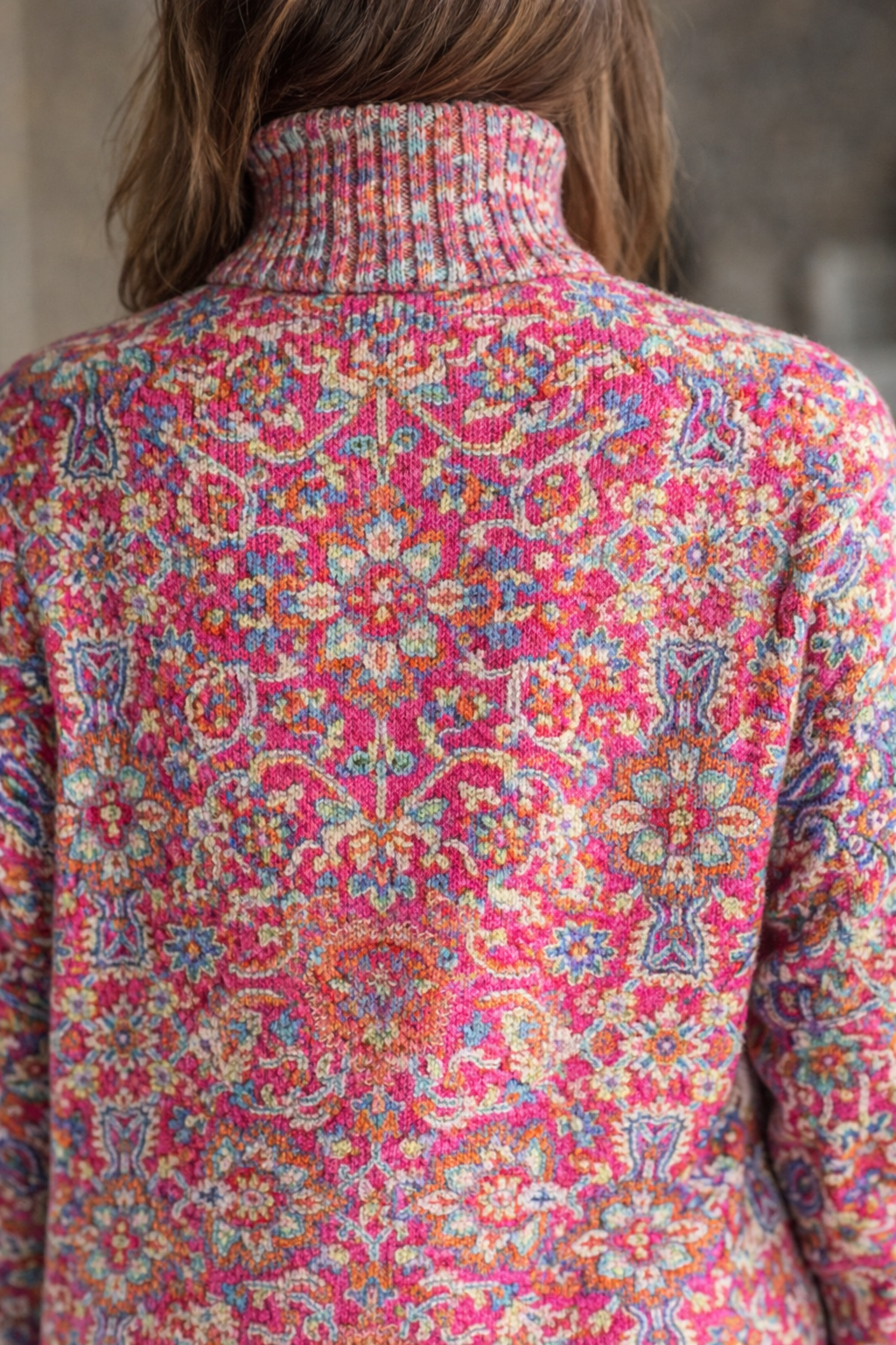 Annabelle | Floral Knit Turtleneck