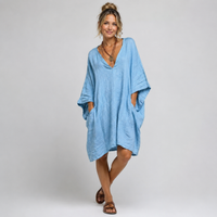 Eléa | Oversized V-Neck Dress - Light Blue (Almost Sold Out)