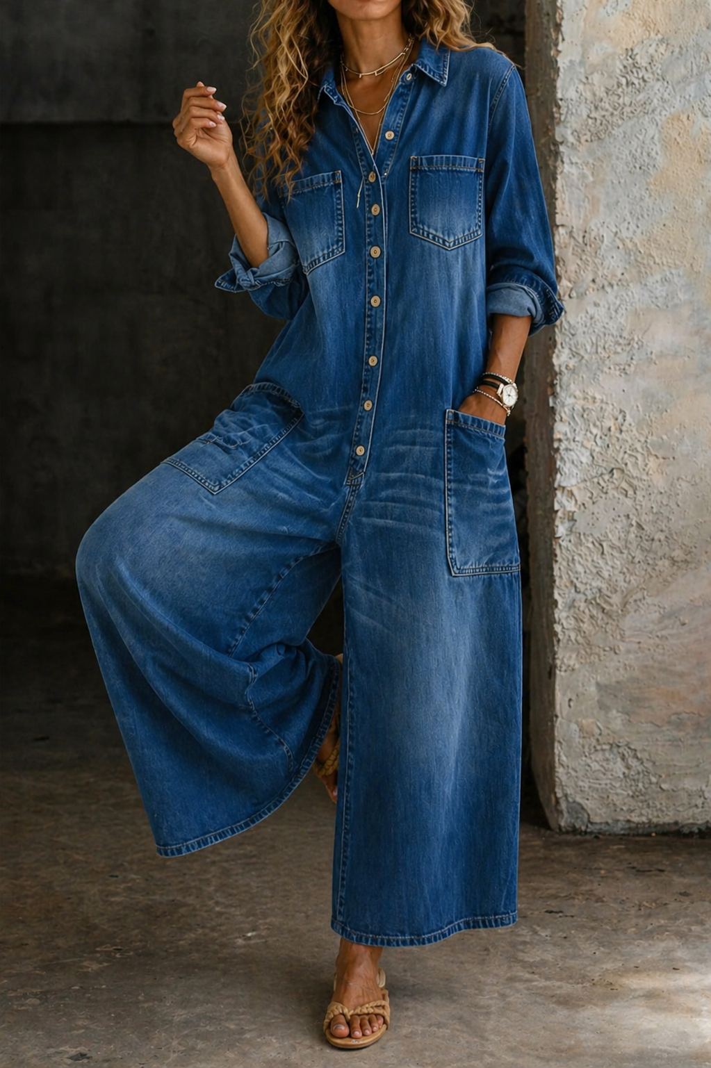 Vivienne | Casual Denim Jumpsuit – Velora Toronto