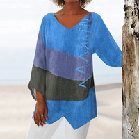 Colette | Elegant Hand-Crafted Blouse - Blue