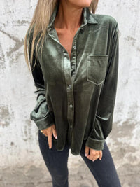 DAHLIA™ - Soft Velvet Shirt - Green