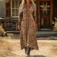 Evelyn | Vintage-Inspired Long Sleeve Casual Dress - Multicolor