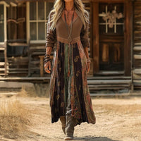 Evelyn | Vintage-Inspired Long Sleeve Casual Dress - Multicolor