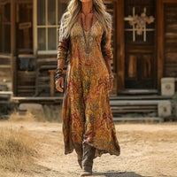 Evelyn | Vintage-Inspired Long Sleeve Casual Dress - Multicolor