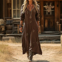 Evelyn | Vintage-Inspired Long Sleeve Casual Dress - Multicolor