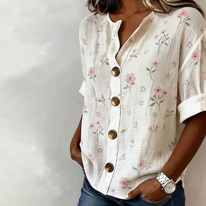 Laura™ | Vintage Floral Print Blouse