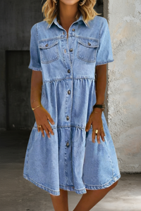 Sophia | Casual Elegant Denim Dress - Light Blue