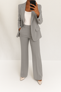 ELIZA | Set with a classic blazer - Gray