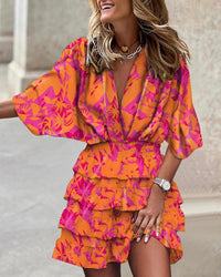 Zachi™ | Floral Midi Dress - Orange/Pink