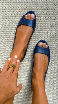Naya - Golden Comfort Chic Sandals - Dark Blue