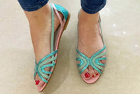 Talia - Golden Summer Glow Sandals - Bluish Green