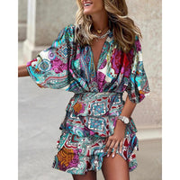 Zachi™ | Floral Midi Dress - Purple/Blue