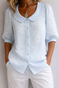Mireille | Floral Blouse - Blue