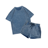 KENDRIX™ – Relaxed Print Athletic Two-Piece Set - Light Wash
