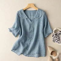 ALEAIA™ - Elegant Blouse - Blue