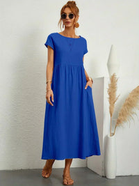 Gabrielle™ | Flowing Midi Dress with Timeless Elegance - Azure Blue