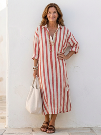 Naomi | Striped Dress - Red