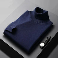 Monte Carlo Cashmere Roll Neck Jumper - Marine Blue