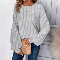 TIANA™ - Casual Loose Fit Long Sleeve Blouse - Gray