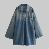 TWALYA™ - Vintage Half Zip Collared Long Sleeve Top - XS