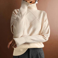 Eleanor™ | Textured Turtleneck Knit Sweater - Beige