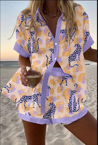 ANNA | Caramel Summer Short Set - Multicolour