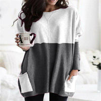PAYONG™ - Casual Long Sleeve Lightweight Sweatshirt - White Black