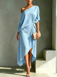Camila – Asymmetrical Elegant Dress - Blue