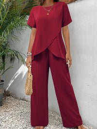 Patricia | Elegant Comfort Two-Piece Set - Burgundy