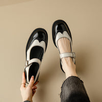 Vintage T-Bar Comfort Real Leather Mary Jane Shoes - Black