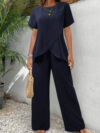 Patricia | Elegant Comfort Two-Piece Set - Navy